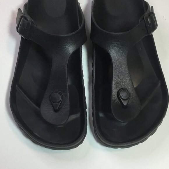 Birkenstock Gizeh EVA Thong Sandals Women - Size 39 US8 Black Rubber Flat Buckle - Picture 5 of 9